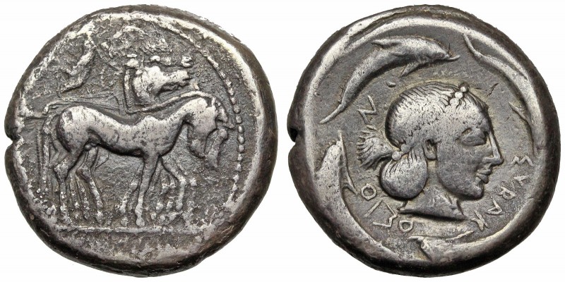 SICILY. Syracuse. Deinomenid Tyranny, 485-465 B.C. AR tetradrachm (24mm, 17.20 g...