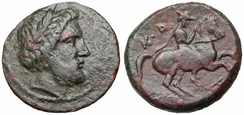 THESSALY, Krannon.  350-300 BC. Æ Dichalkon (19mm, 4.67 g, 2h). Laureate head of...