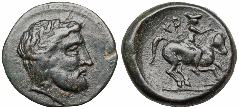 THESSALY, Krannon.  350-300 BC. Æ Dichalkon (19mm, 4.87 g, 6h). Laureate head of...