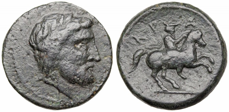 THESSALY, Krannon.  350-300 BC. Æ Dichalkon (19mm, 5.85 g, 9h). Laureate head of...
