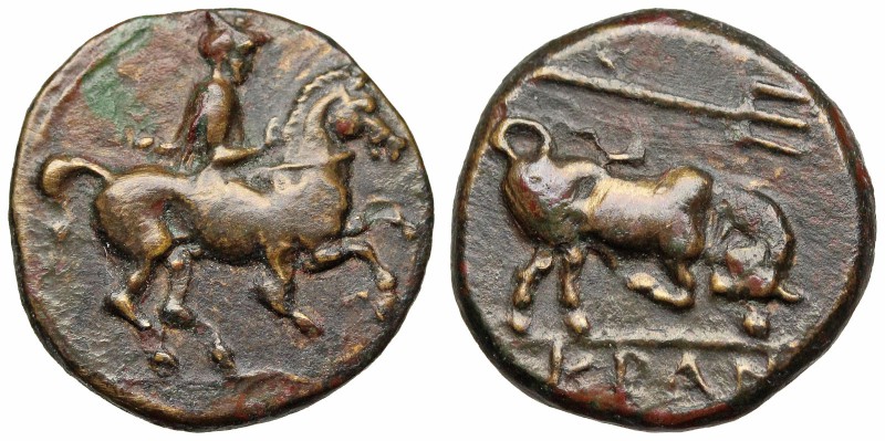 THESSALY, Krannon. 350-300 BC. Æ Chalkous (14mm, 2.78 g, 6h). Thessalian warrior...