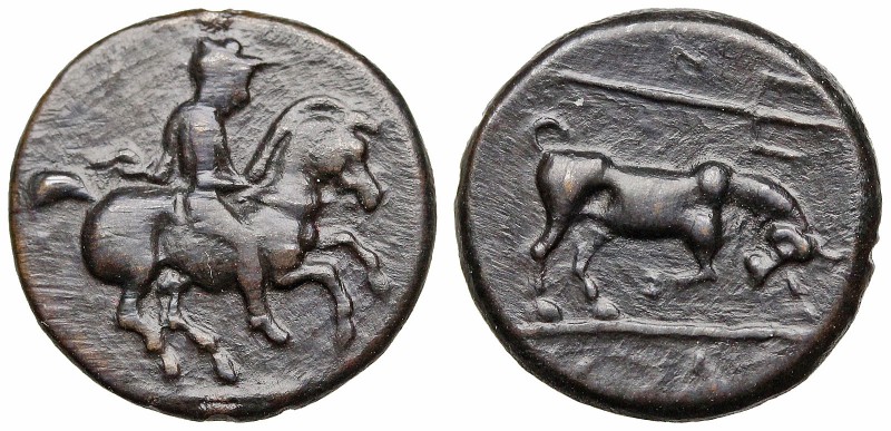 THESSALY, Krannon. 350-300 BC. Æ Chalkous (14mm, 2.34 g, 9h). Thessalian warrior...