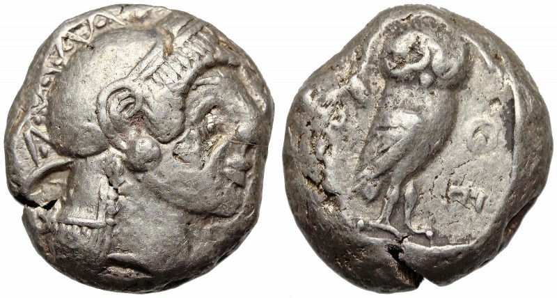 ATTICA. Athens. 510/500-480 BC. AR Tetradrachm. (21mm, 17.15 g). Head of Athena ...