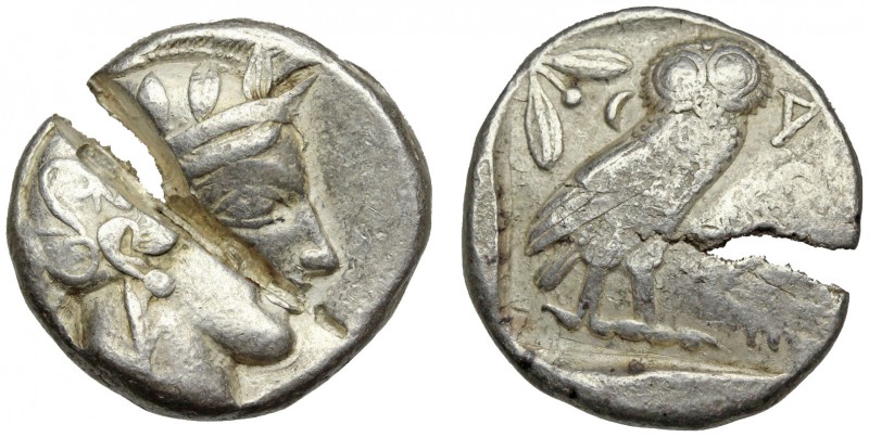 ATTICA, Athens. Circa 454-404 BC. AR Tetradrachm. (26mm, 17.17 g). Helmeted head...