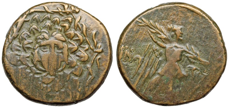 PONTOS, Amisos. Circa 85-65 BC. Æ. (20mm, 7.74g). Aegis with Gorgon Medusa. / Ni...