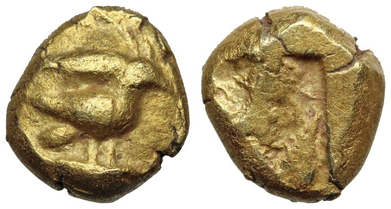 MYSIA, Kyzikos. Circa 600-550 BC. EL Hemihekte – 1/12 Stater (7mm, 1.35g). Bird ...
