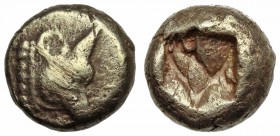 IONIA, Uncertain. Circa 600-550 BC. EL Hemihekte – Twelfth Stater