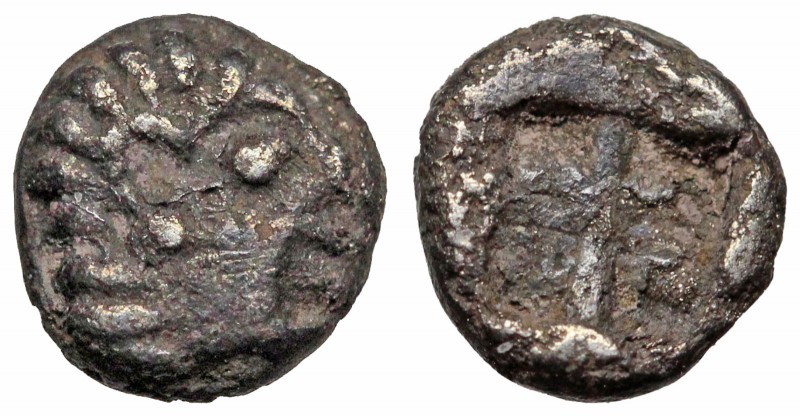 IONIA, Kolophon. Circa 530/25-500 BC. AR Tetartemorion (5mm, 0.16g). Archaic hea...
