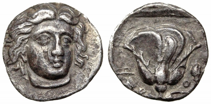 ISLANDS off CARIA, Rhodos. Rhodes. Circa 340-316 BC. AR Hemidrachm (12mm, 1.58 g...