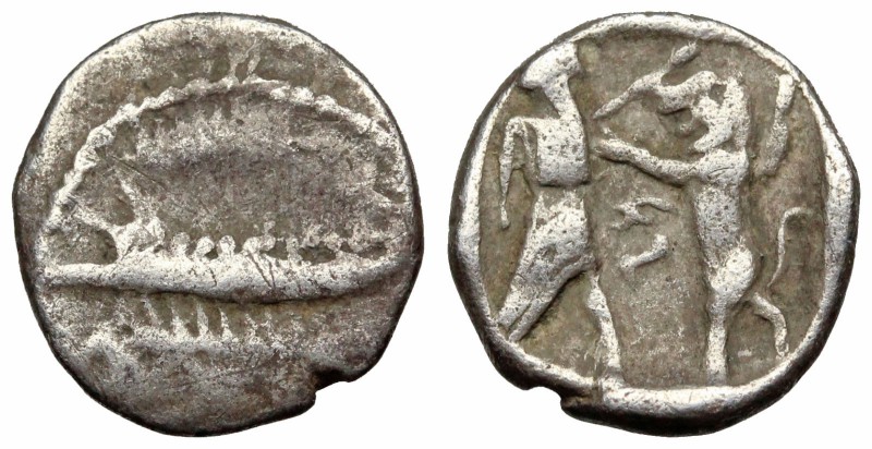 PHOENICIA, Sidon. Mazaios (Mazday). Satrap of Eber Nari, 353-333 BC. AR Sixteent...