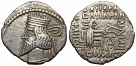 KINGS of PARTHIA. Vologases III, AD 105-147. Silver Drachm.