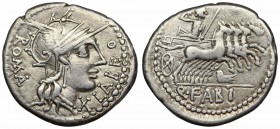 Q. Fabius Labeo. 124 BC. AR Denarius. Rome mint.
