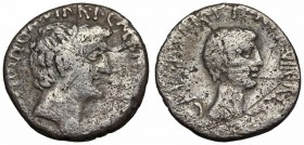 The Triumvirs. Mark Antony and Octavian. Spring-early summer 41 BC. AR Denarius.