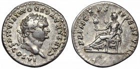 Domitian. As Caesar, AD 69-81. AR Denarius.