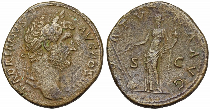 Hadrian. AD 117-138. Æ Sestertius (32mm, 26.90 g, 6h). Rome mint. Struck circa A...