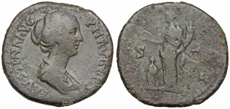 Faustina Junior. Augusta, AD 147-175. Æ Sestertius (32mm, 21.22 g, 6h). Rome min...