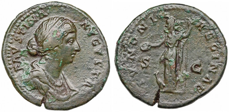 Faustina Junior. Augusta, AD 147-175. Æ Sestertius (33mm, 26.42 g, 11h). Rome mi...