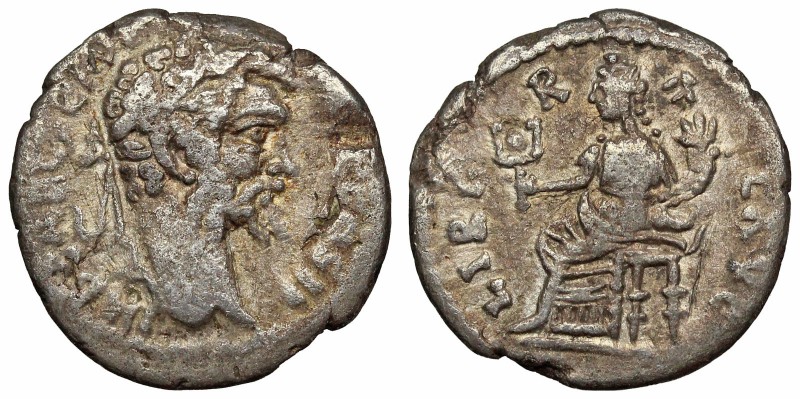 Septimius Severus. AD 193-211. AR Denarius (17mm, 2.49 g, 1h). Emesa mint. Struc...