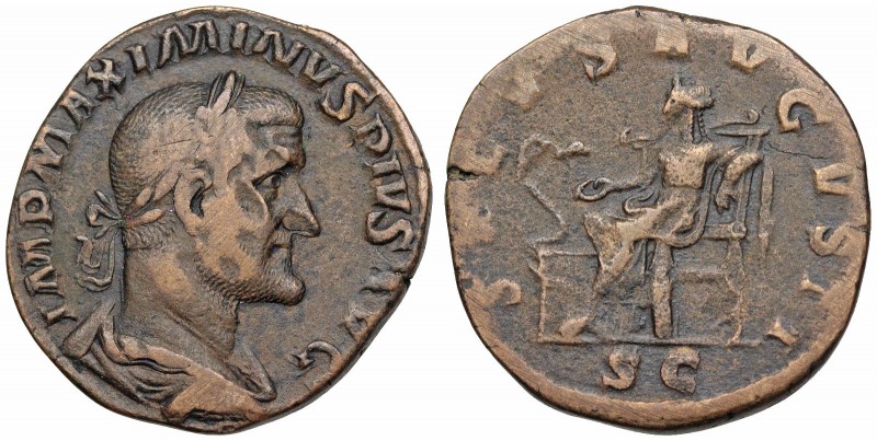 Maximinus I. AD 235-238. Æ Sestertius (29mm, 19.60 g, 11h). Rome mint. 3rd emiss...