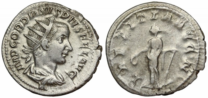 Gordian III. AD 238-244. AR Antoninianus (23mm, 4.12 g, 6h). Rome mint, 3rd offi...