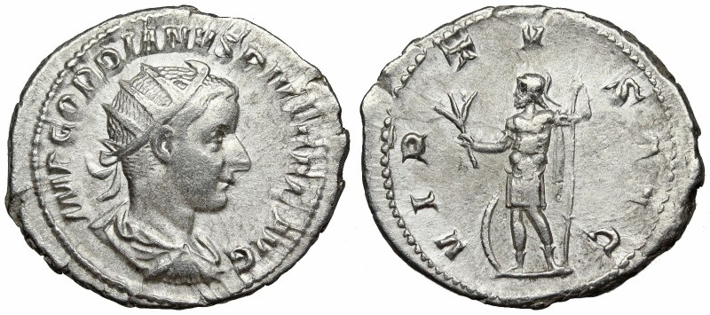 Gordian III. AD 238-244. AR Antoninianus (23mm, 4.17 g, 6h). Rome mint. Radiate,...