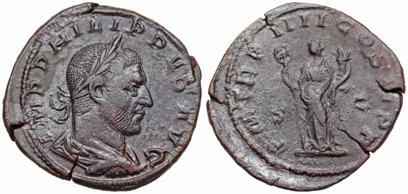 Philip I. AD 244-249. Æ Sestertius (32mm, 19.61 g, 1h). Rome mint. 6th emission,...