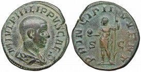 Philip II. As Caesar, AD 244-247. Æ Sestertius