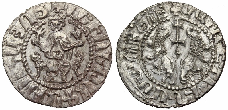 ARMENIA, Cilician Armenia. Levon I. 1198-1219. AR Tram (22mm, 2.83 g, 7h). Sis m...