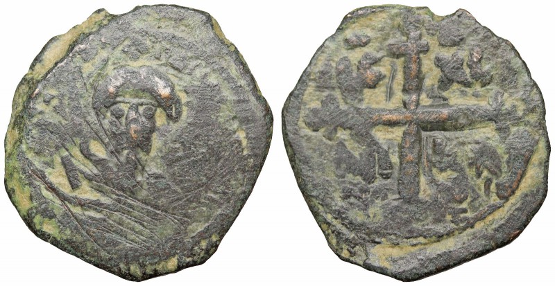 CRUSADERS, Antioch. Tancred. 1101-1112. Æ Follis (21.5mm, 3.63 g, 12h). Bust of ...