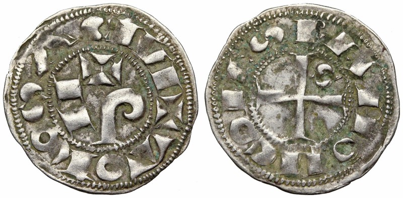 FRANCE, Provincial. Languedoc, Raymond V-VII. AR Denier (19mm, 1.06 g, 9h). Stru...
