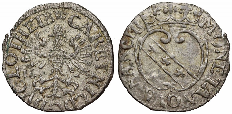 FRANCE, Provincial. Lorraine (duché). Charles IV et Nicole, 1/2 Gros. Dated 1625...