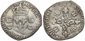 FRANCE. Henri II. 1547-1559. Billon Douzain aux croissants.