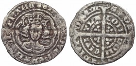 Edward III Silver Halfgroat. London mint. Im: cross. Pre treaty period, 1351-61.