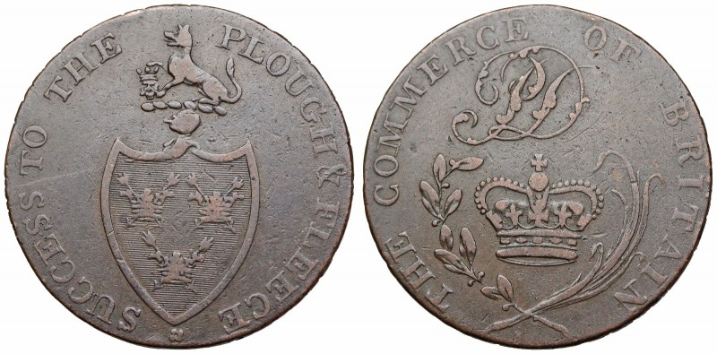 GREAT BRITAIN. Conder Halfpenny Token. 1790’s. Success to the Plow and Fleece. E...