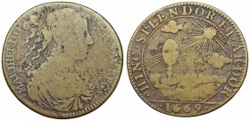 FRANCE. Maria Theresa. 1660-1683. Copper Jeton.
