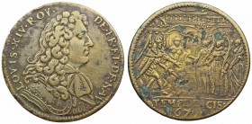 FRANCE. Louis XIV “The Sun King”. 1643-1715. Brass Jeton.