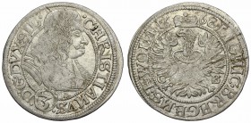 GERMAN STATES, Silesia-Liegnitz-Brieg. Christian. AR 3 Kreuzer, 1668-CB.