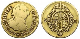SPAIN. Carlos III. Gold ½ Escudo, 1788S C.