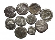 GREEK. Lot of 10 Silver fractions, mostly Phonecia. Various types. Group lots sold as is, no returns.
