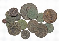 ROMAN IMPERIAL. Lot of 16 mixed coins, from Hadrian to late empire. Includes several imitative AE4's/radiates. Group lots sold as is, no returns.