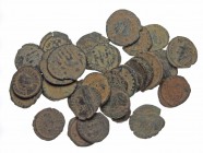 ROMAN IMPERIAL. Lot of 32 late empire coins, all with natural sand patinas. Group lots sold as is, no returns.