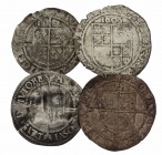 MEDIEVAL. Lot of 4 hammered British coins. All Sixpence, three of Elizabeth I and a James I. Group lots sold as is, no returns.