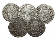 MEDIEVAL. Lot of 5 silver denars from Hungary. Group lots sold as is, no returns.