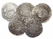 MEDIEVAL. Lot of 5 silver denars from Hungary. Group lots sold as is, no returns.