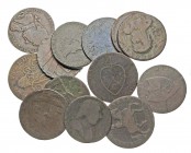 WORLD, British trade (Conder) tokens. Lot of 13 assorted types and localities. Group lots sold as is, no returns.