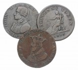 GREAT BRITAIN. Lot of 3 Conder Halfpenny Tokens, all different types. Group lots sold as is, no returns.