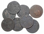WORLD, Great Britain. Lot of 8 evasion "Non-Regal" halfpennies. Dates in the 1770's. Group lots sold as is, no returns.