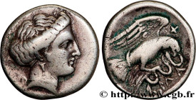 EUBOEA - CHALCIS
Type : Drachme 
Date : c. 338-308 AC. 
Mint name / Town : Chalcis, Eubée 
Metal : silver 
Diameter : 16,5  mm
Orientation dies : 9  h...