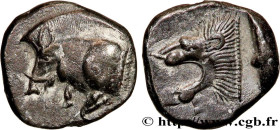 MYSIA – KYZIKOS / CYZICUS
Type : Trihemiobole 
Date : c. 480-450 AC. 
Mint name / Town : Cyzique, Mysie 
Metal : silver 
Diameter : 10  mm
Orientation...