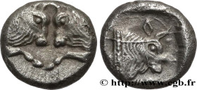CARIA - ANONYMOUS
Type : Obole 
Date : c. 450-400 AC. 
Mint name / Town : Atelier incertain 
Metal : silver 
Diameter : 8,5  mm
Orientation dies : 11 ...